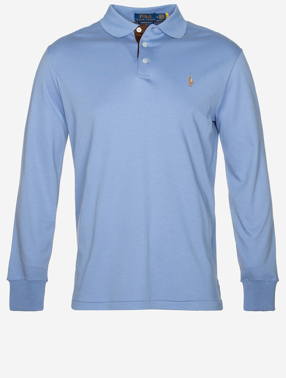 Ralph Lauren Slim Fit Pima Long Sleeve Polo Blue MI