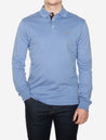 Ralph Lauren Slim Fit Pima Long Sleeve Polo Blue AI1