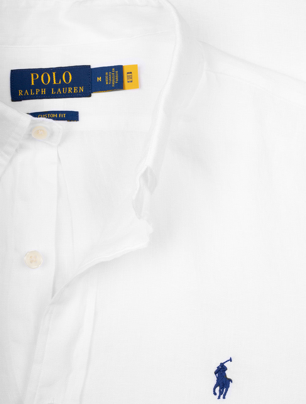 Ralph Lauren Custom Fit Linen Shirt White AI3