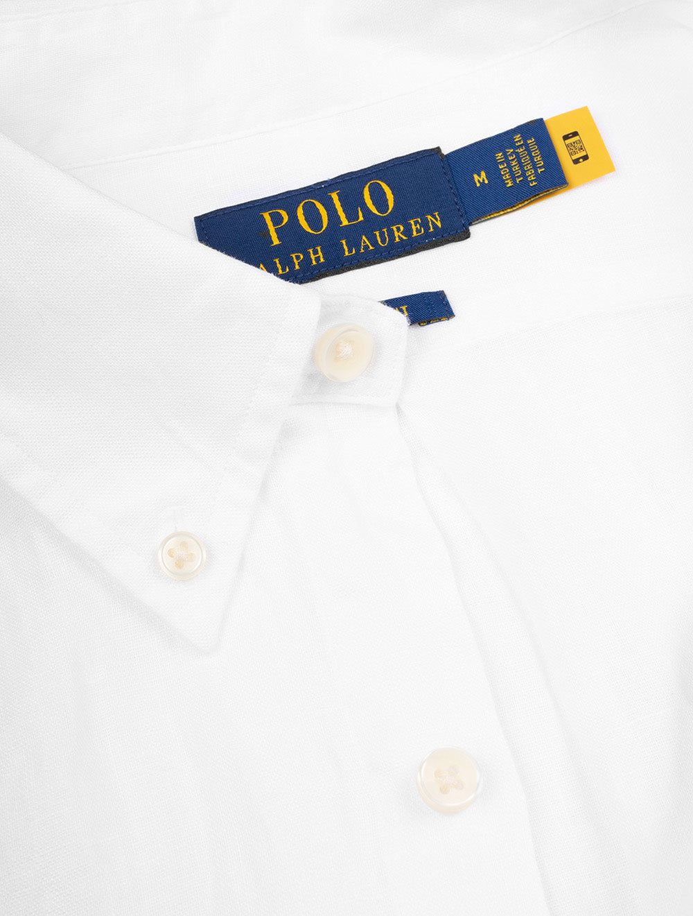 Ralph Lauren Custom Fit Linen Shirt White AI5