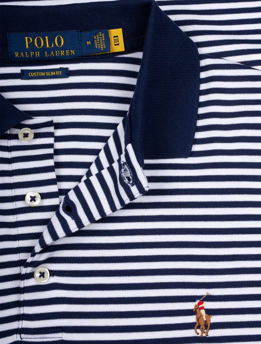 Ralph Lauren Stripe Polo Shirt Cruise Navy AI3