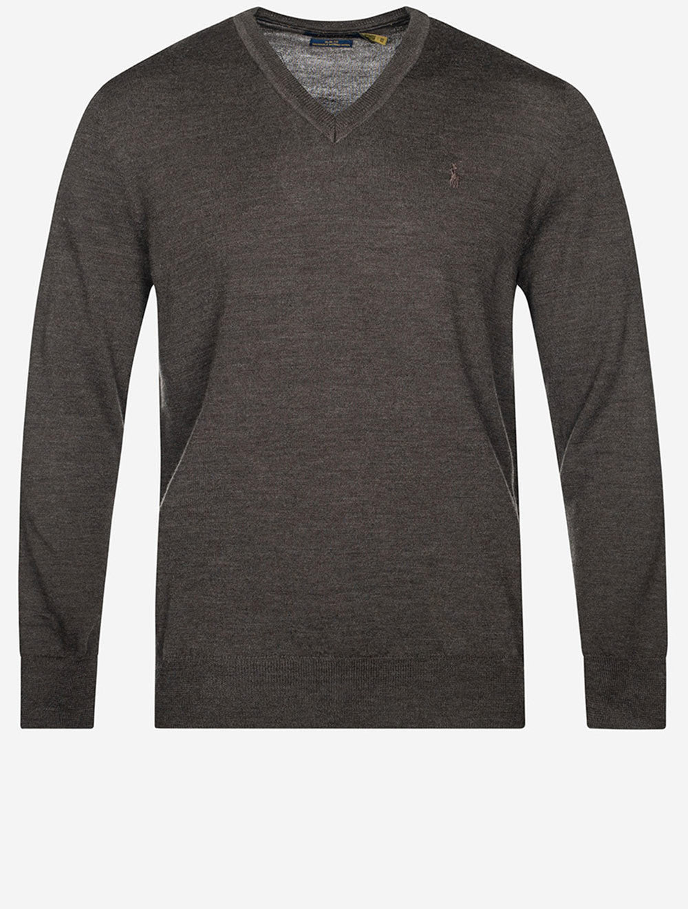 Merino Slim V Neck Pullover Brown