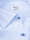 Stenstroms Slim Houndstooth Shirt Blue AI2