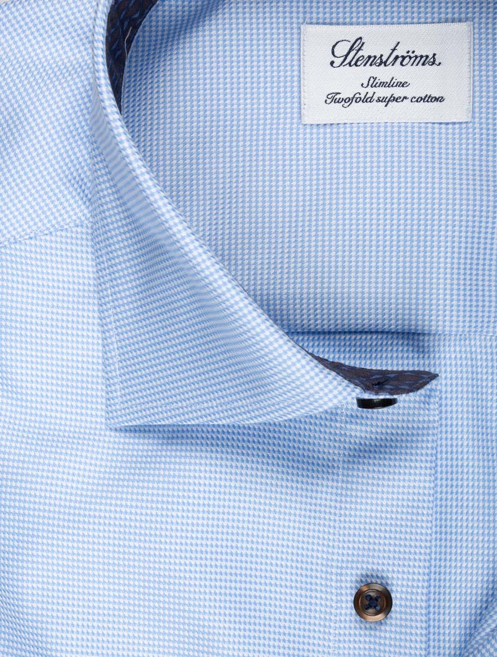 Puppytooth Slim Shirt Blue