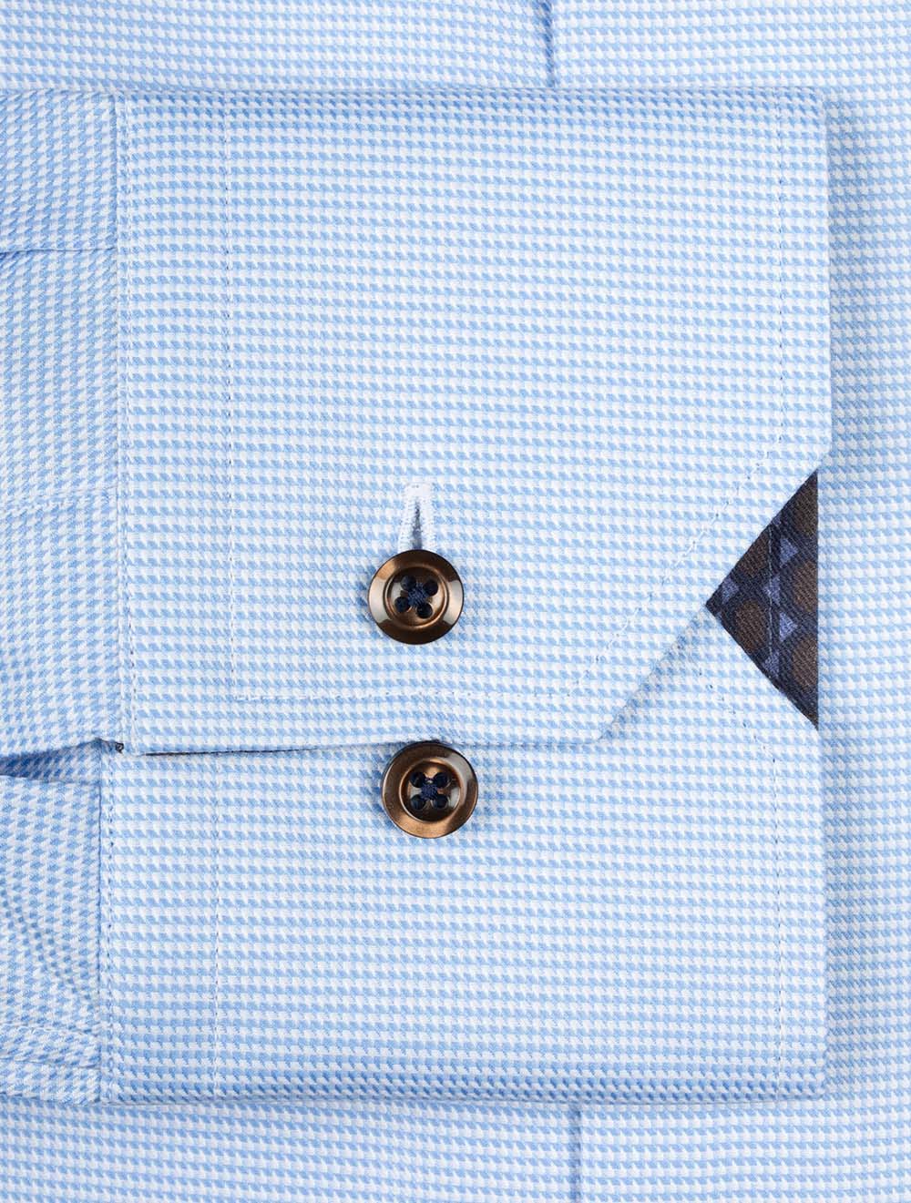 Puppytooth Slim Shirt Blue