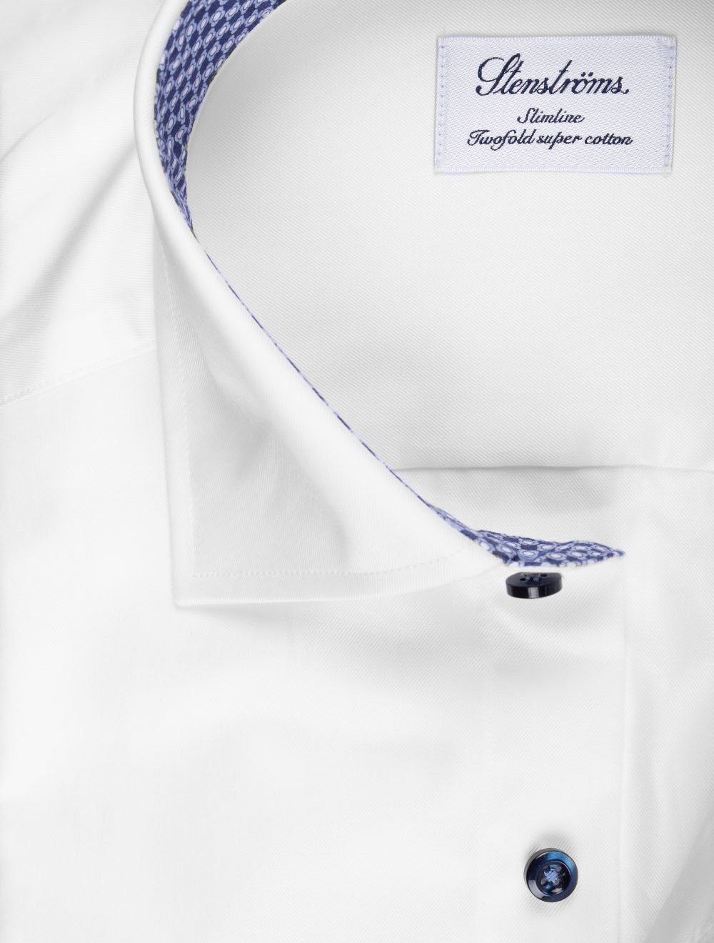 Plain Contrast Inlay Slim Shirt White