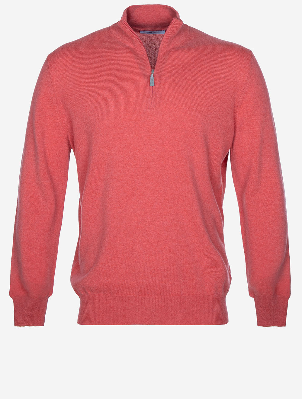 Mock Neck Half Zip Knitwear Light Red