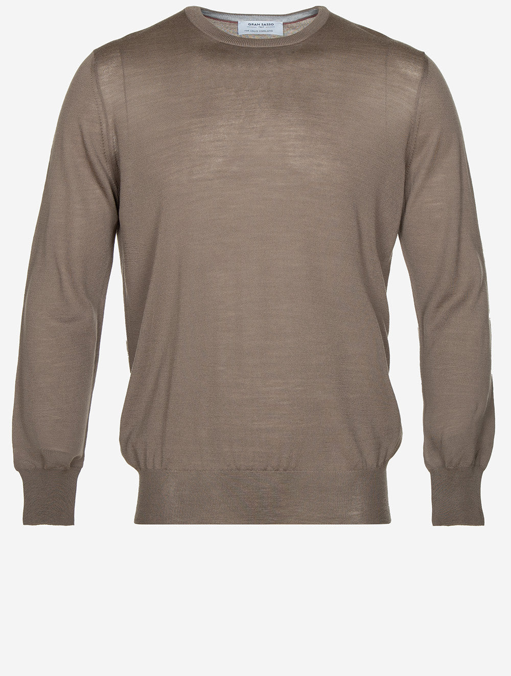 Long Sleeve Virgin Wool Crew Jersey Harvest Brown