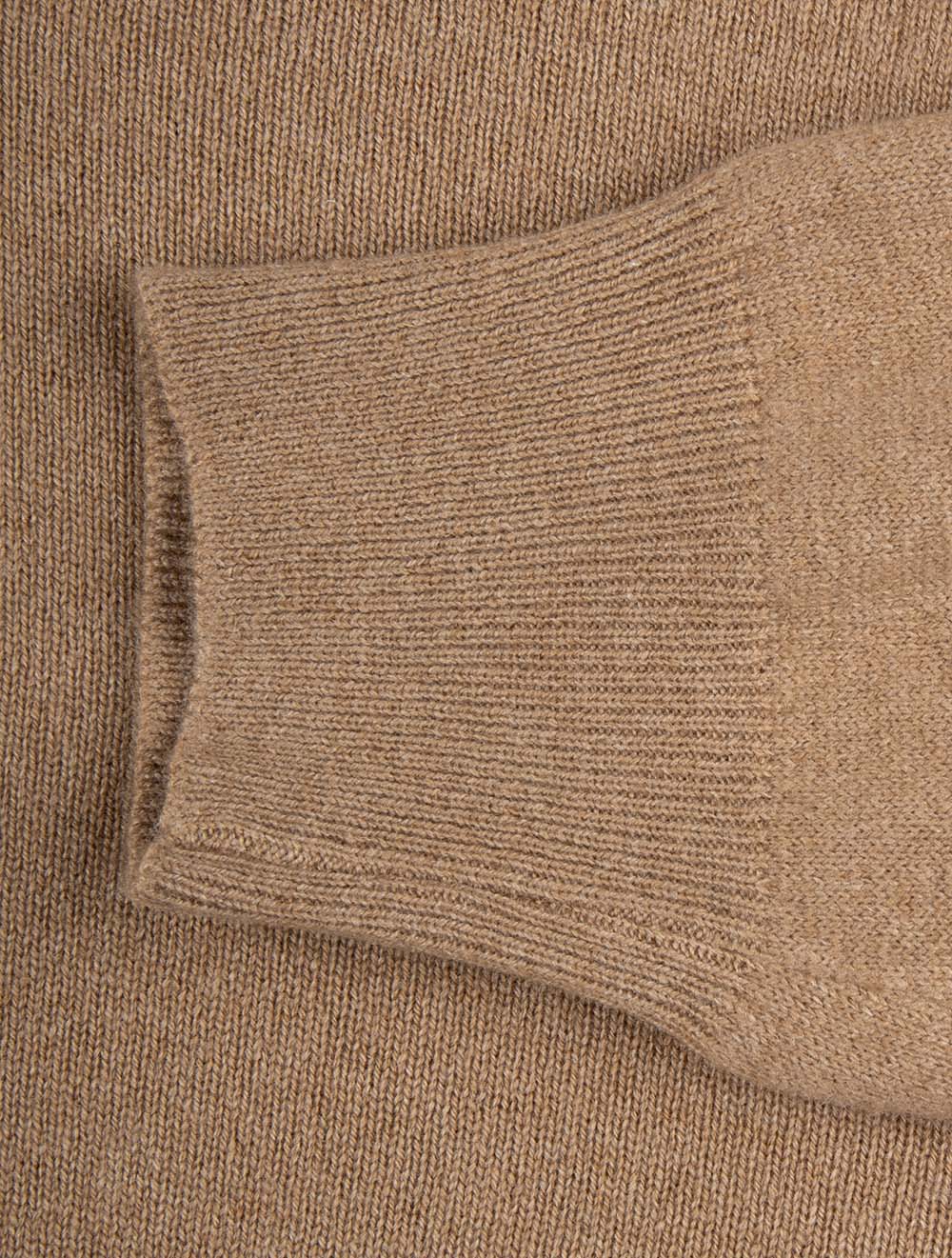 Mock Neck Half Zip Knitwear Camel