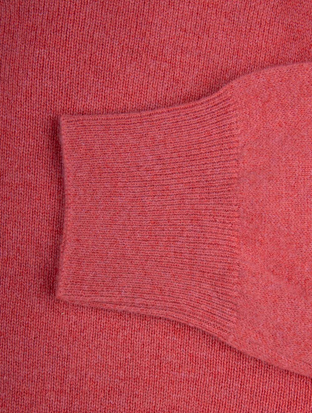 Mock Neck Half Zip Knitwear Light Red