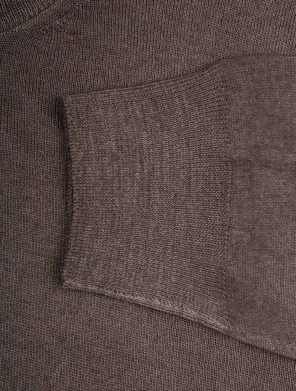 Mock Neck Half Zip Knitwear Brown