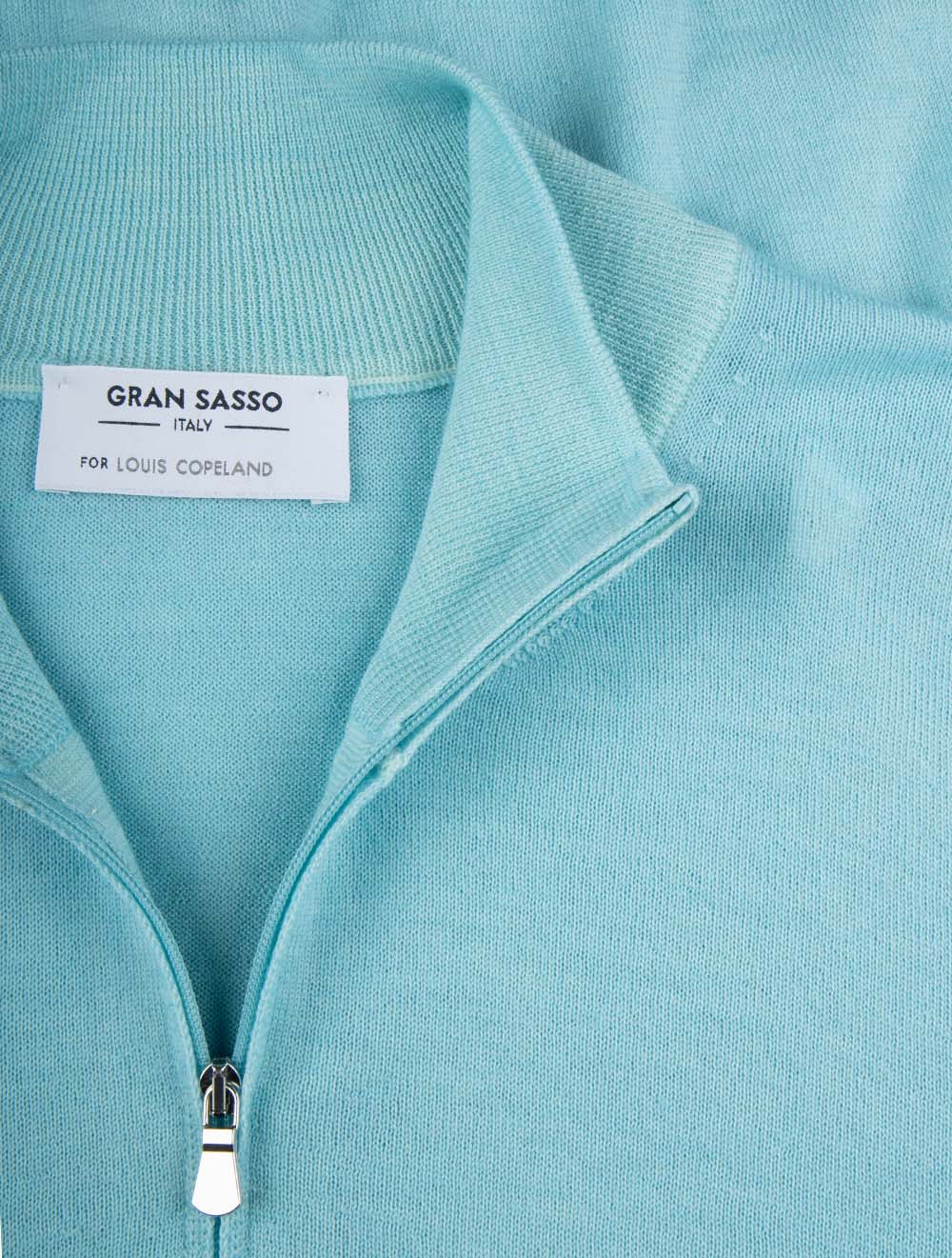 Mock Neck Half Zip Knitwear Mint Green