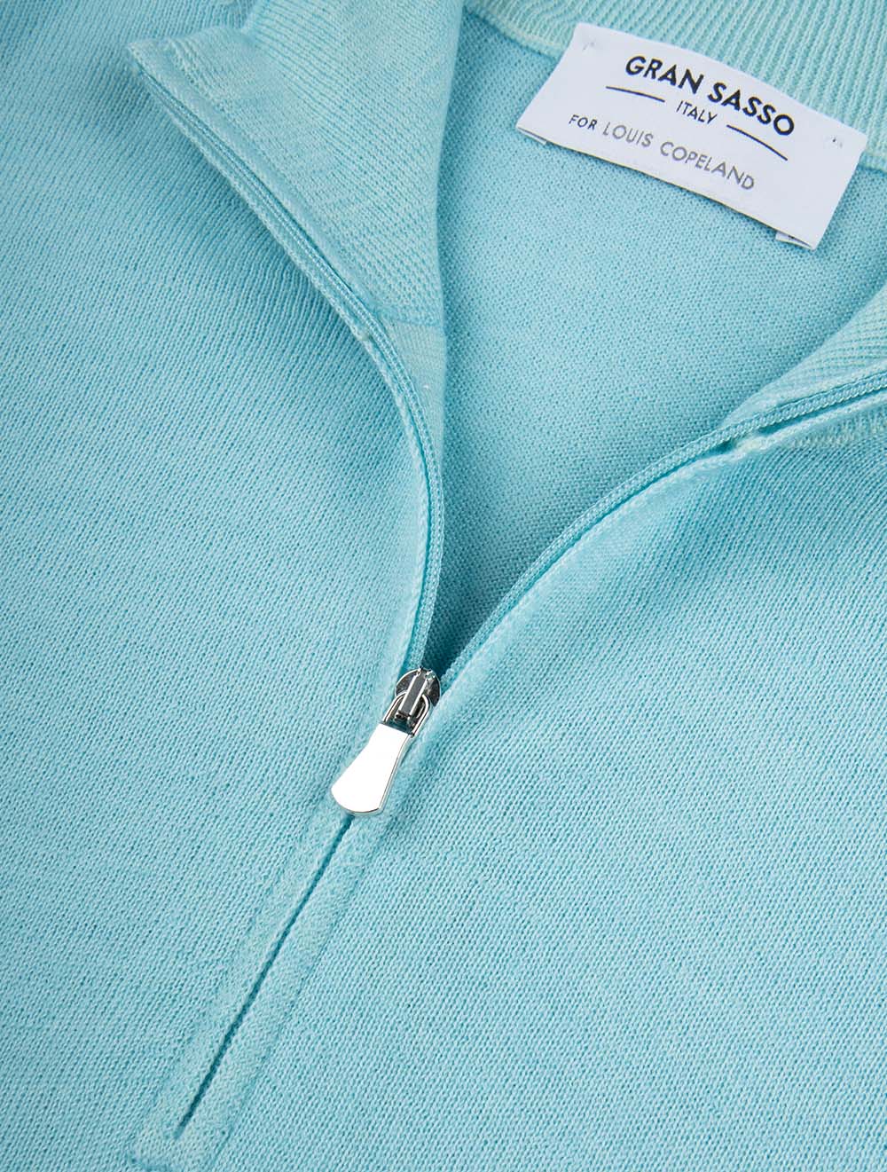 Mock Neck Half Zip Knitwear Mint Green