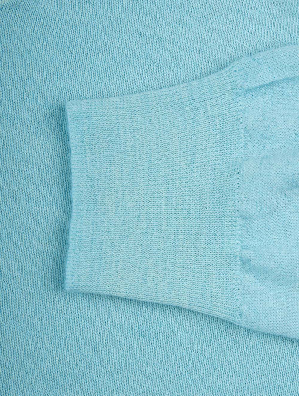 Mock Neck Half Zip Knitwear Mint Green