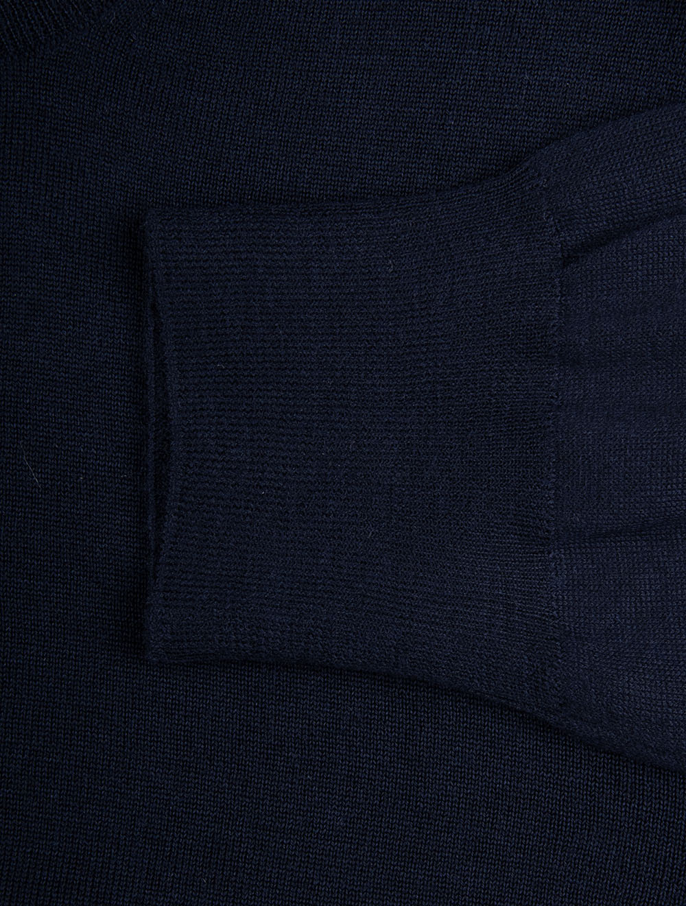 Long Sleeve Virgin Wool Crew Jersey Navy