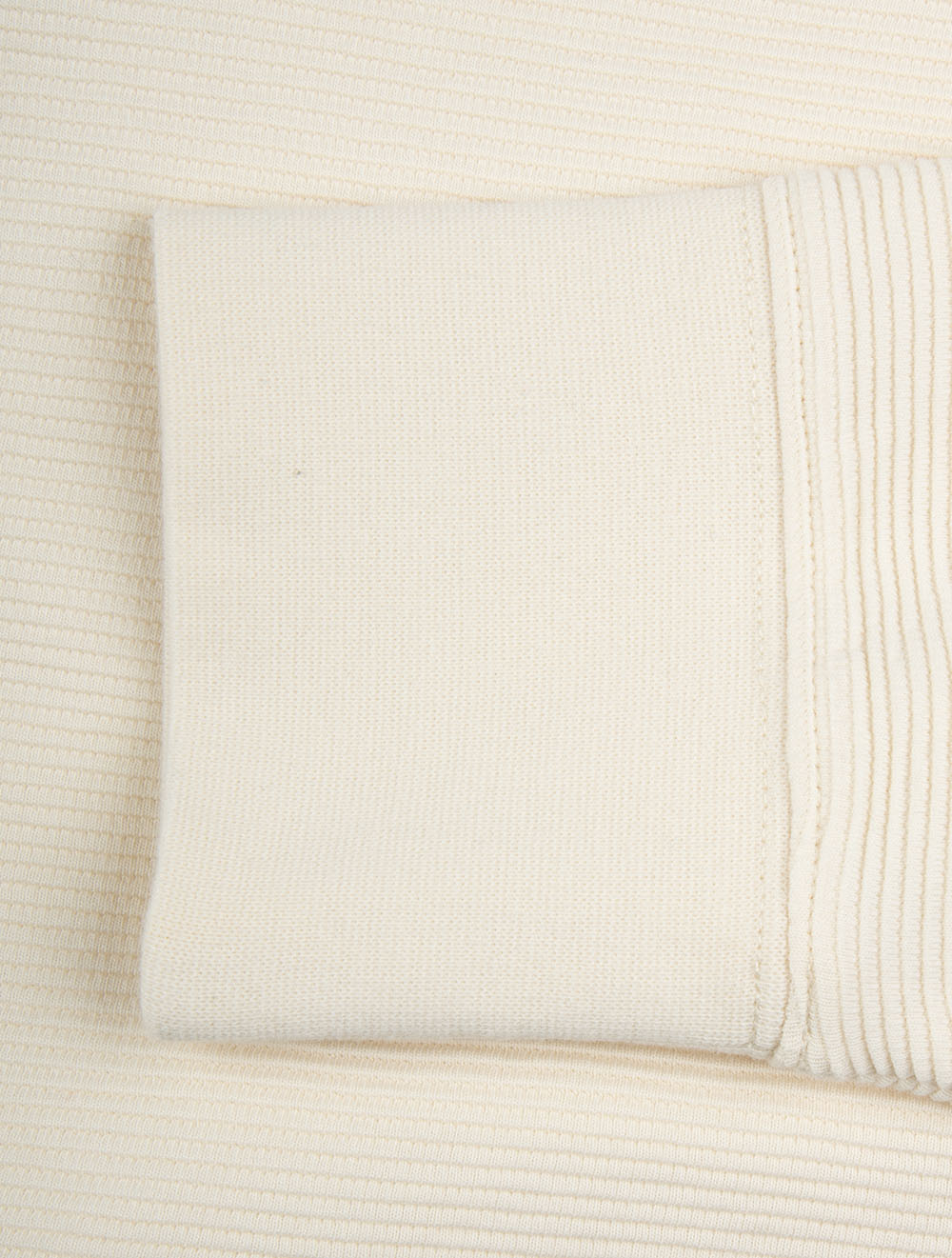 Textured Cotton Half-Zip Sweater Cream