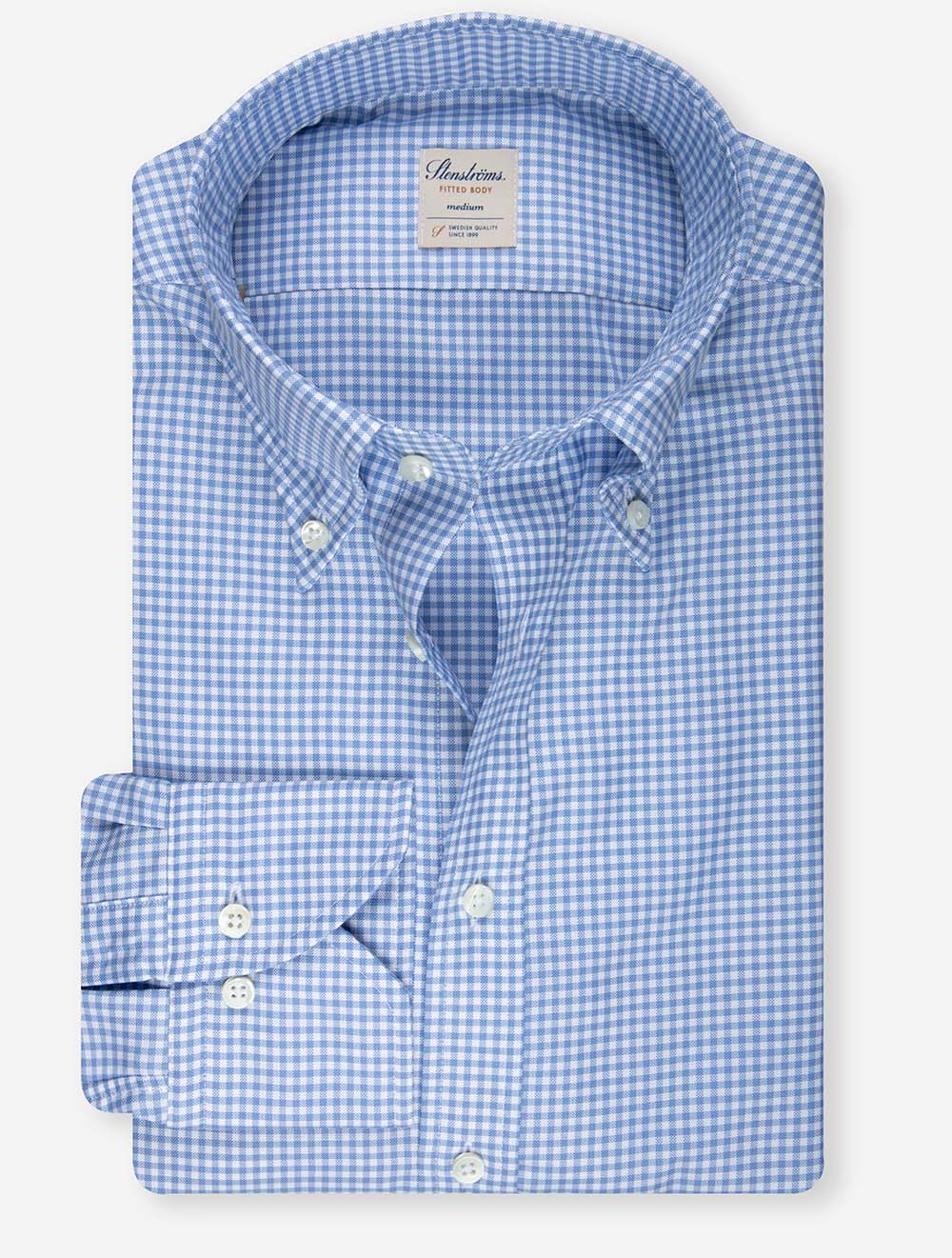 Gingham Fitted Shirt Blue