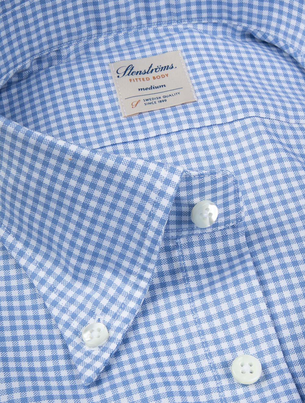 Gingham Fitted Shirt Blue