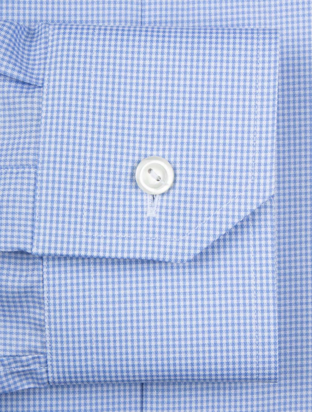 Slim Fine Check Signature Shirt Blue