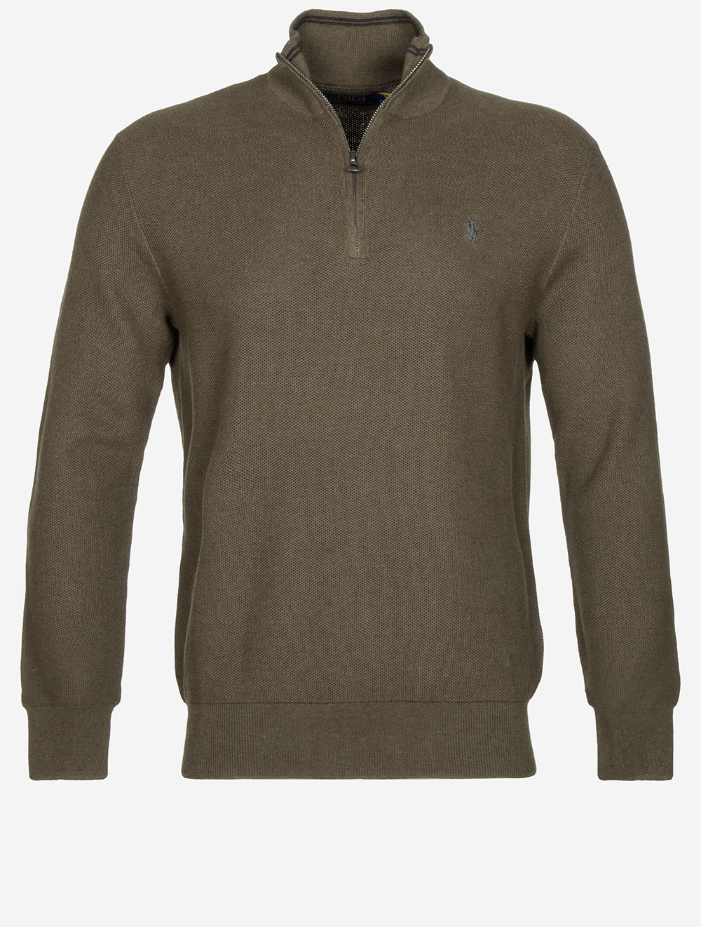 Half Zip Pique Pullover Green