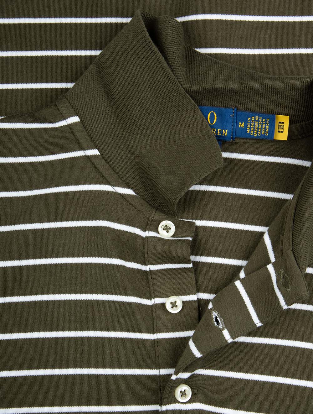 Slim Fit Striped Polo Shirt Green