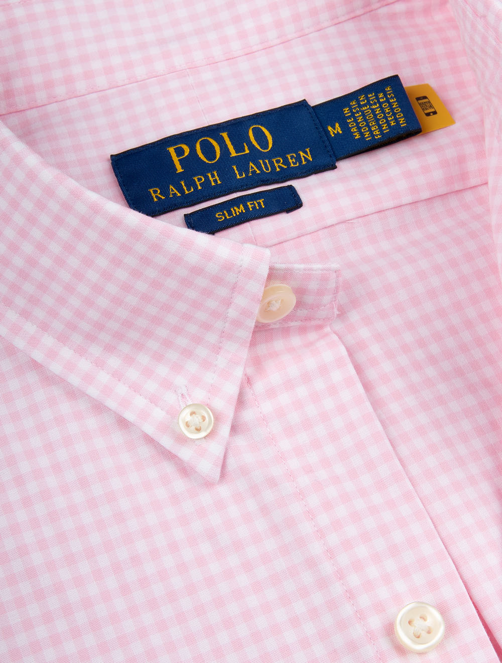 Slim Fit Gingham Cotton Poplin Shirt Pink