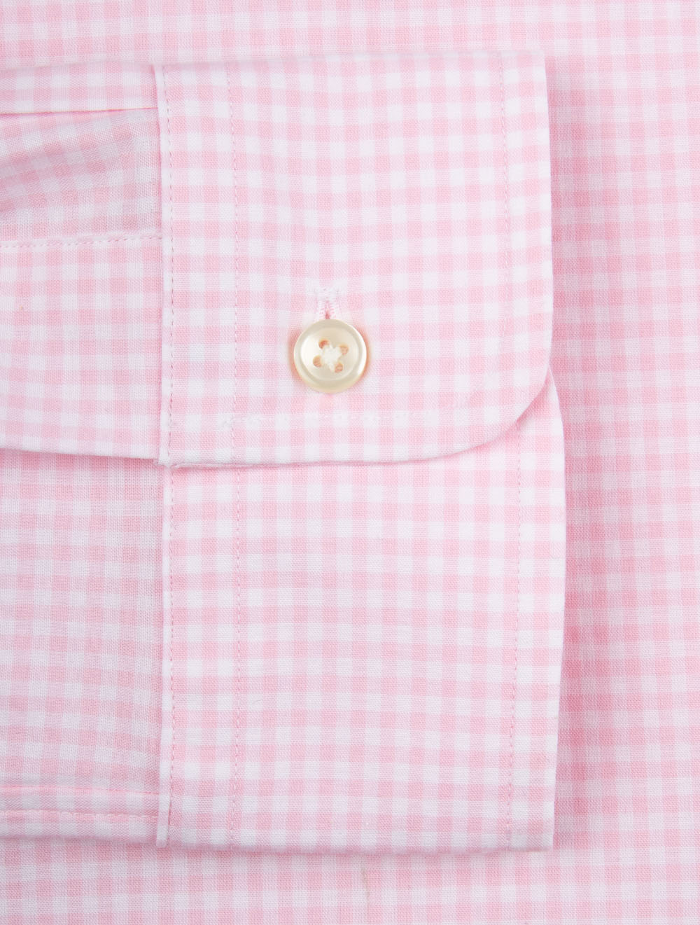 Slim Fit Gingham Cotton Poplin Shirt Pink