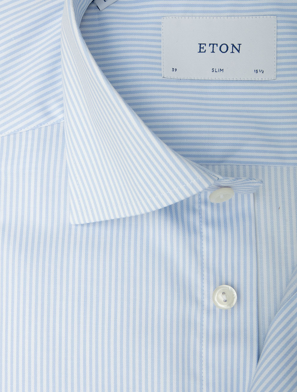 Slim Bengal Striped Cotton Lyocell Shirt Blue