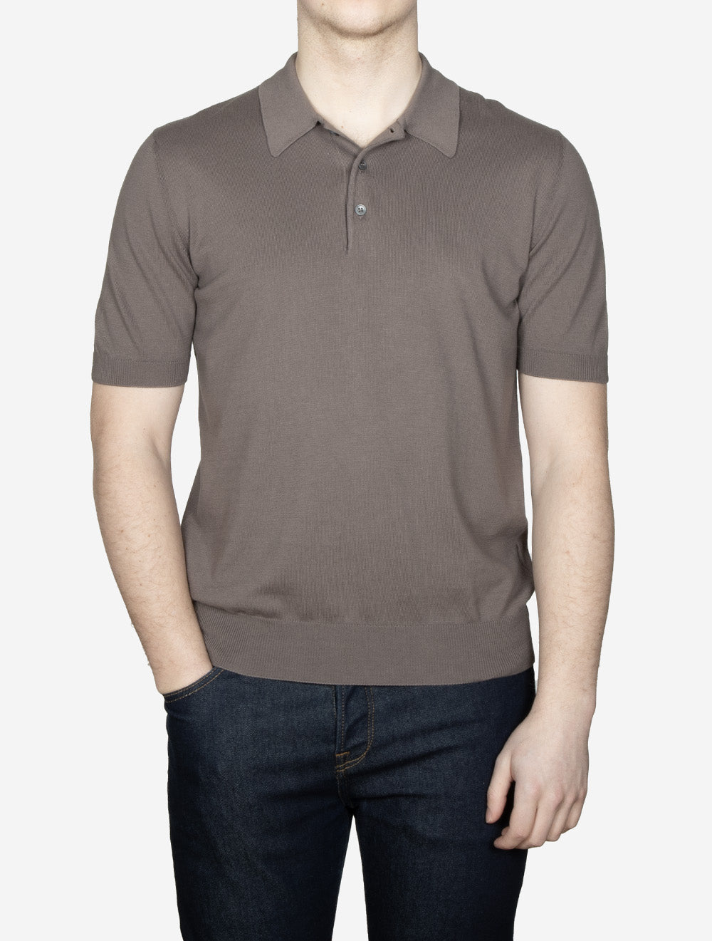 Tennis Cotton Polo Brown