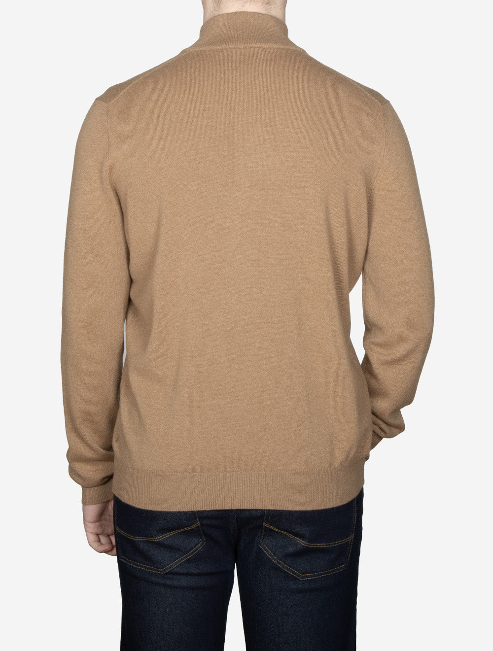 Mock Neck Half Zip Knitwear Camel