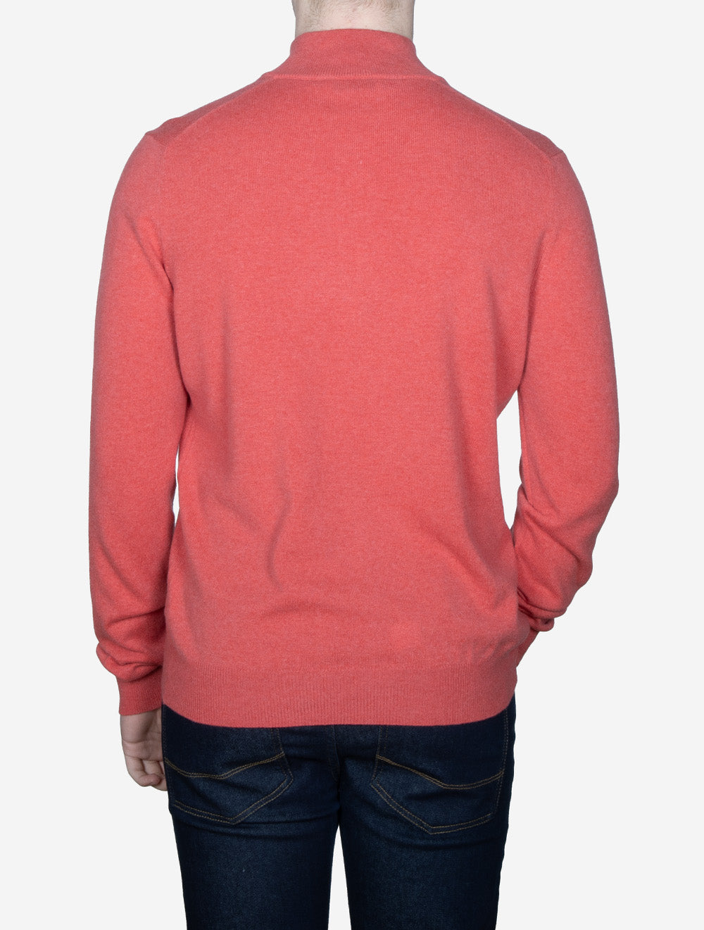 Mock Neck Half Zip Knitwear Light Red