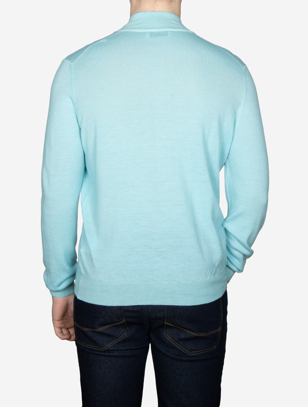 Mock Neck Half Zip Knitwear Mint Green