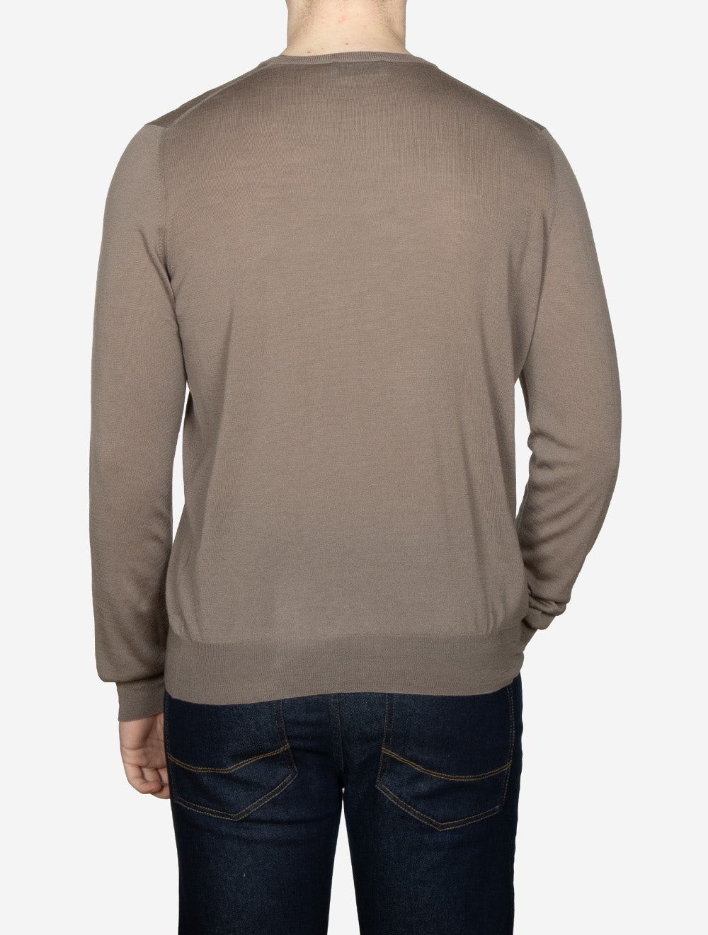 Long Sleeve Virgin Wool Crew Jersey Harvest Brown