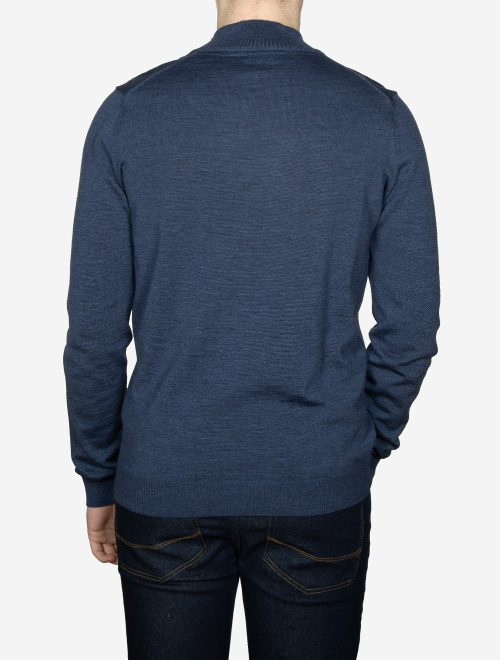 Merino Wool Half Zip Blue