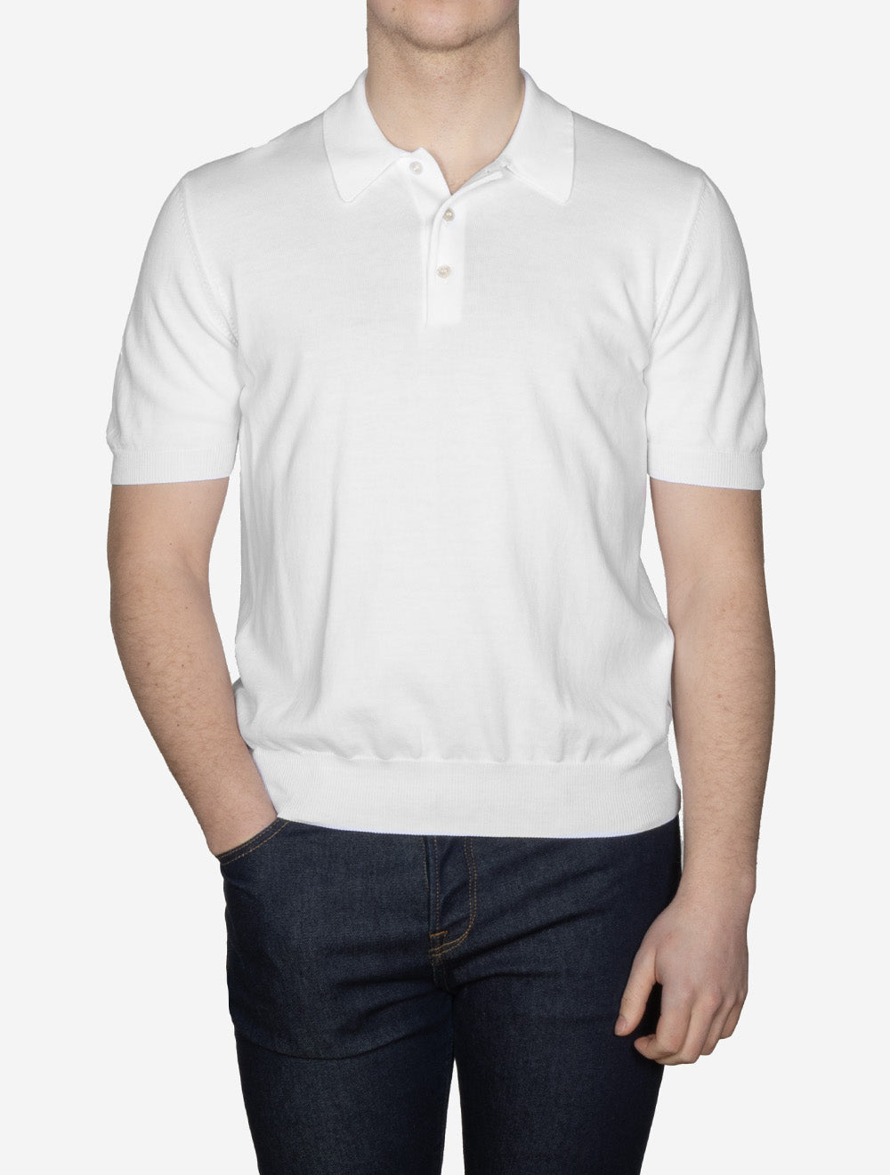 Tennis Cotton Polo Pure White