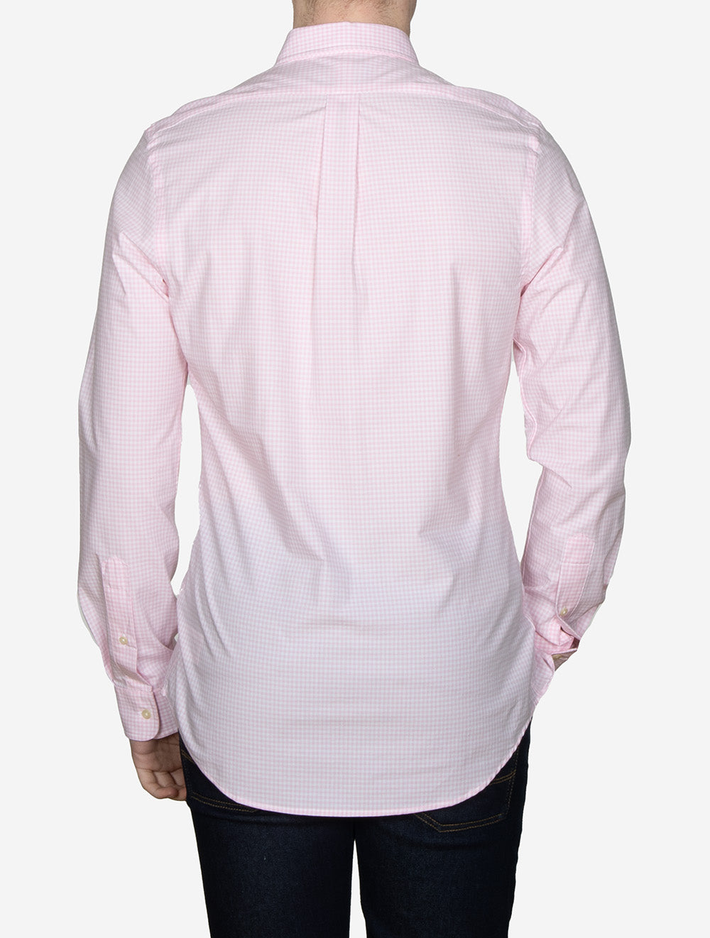 Slim Fit Gingham Cotton Poplin Shirt Pink