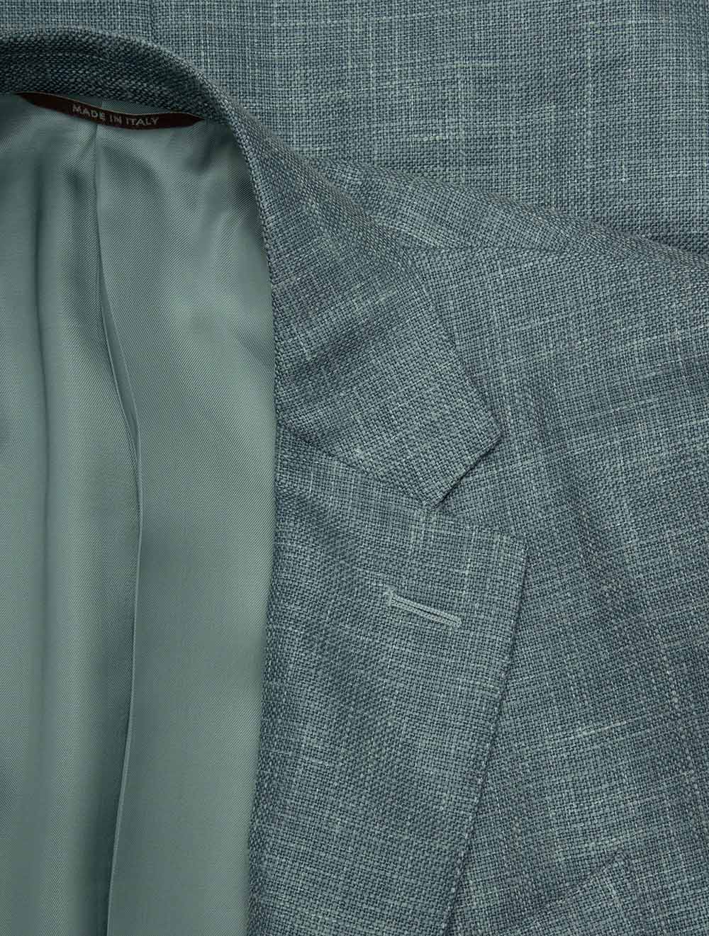 Wool Silk Linen Jacket Teal