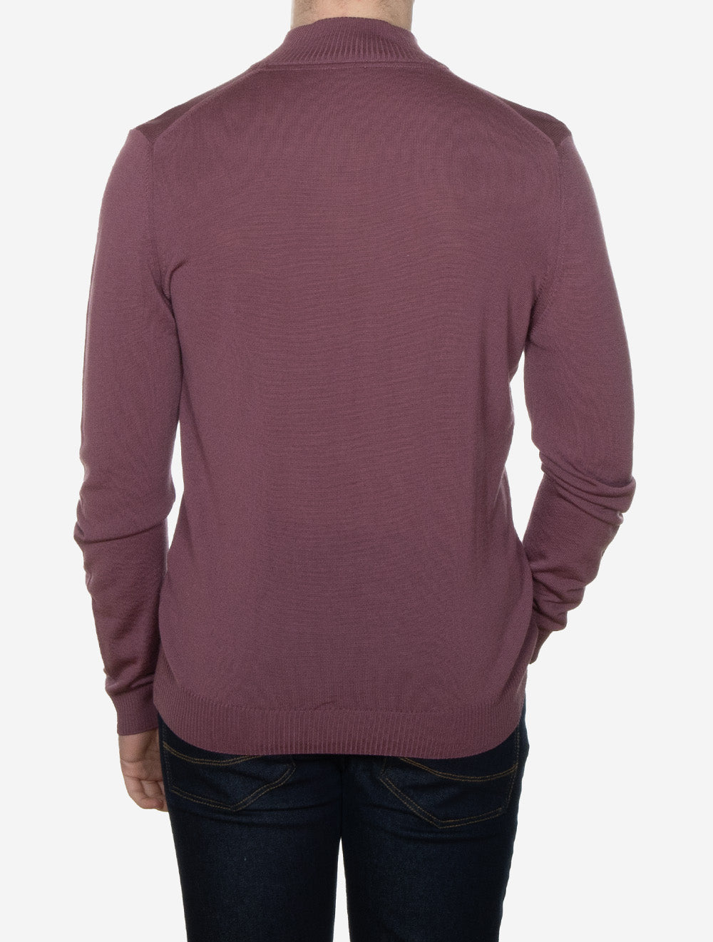 Half Zip Merino Wool Jumper Purple