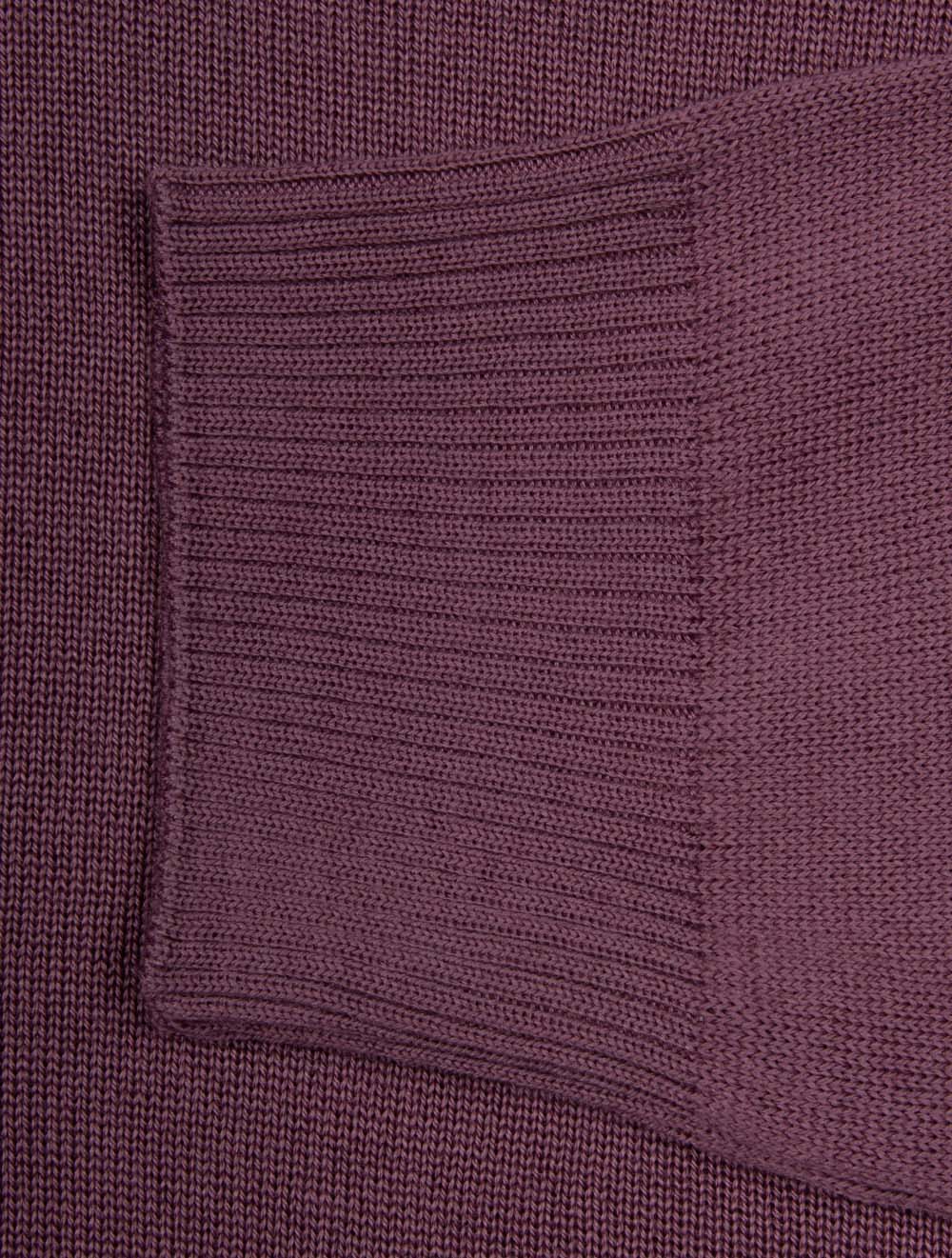 Half Zip Merino Wool Jumper Purple