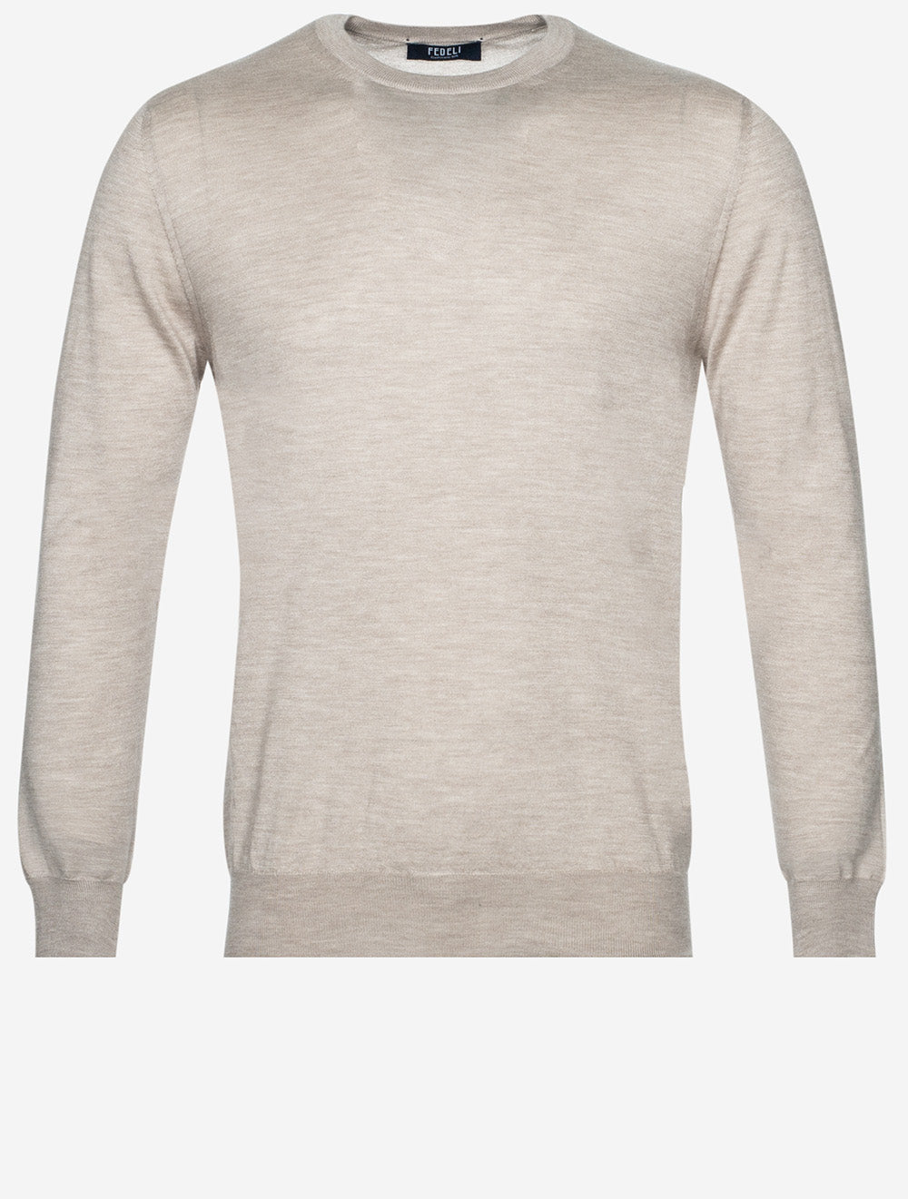 Fedeli Crew Neck Long Sleeve Sweater Beige MI