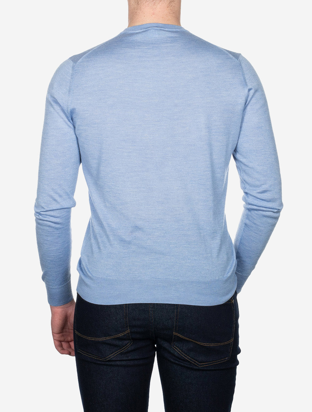 Fedeli Crew Neck Long Sleeve Sweater Blue AI2