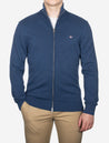 Gant Casual Cotton Zip Cardigan Dark Jeansblue Melange AI1