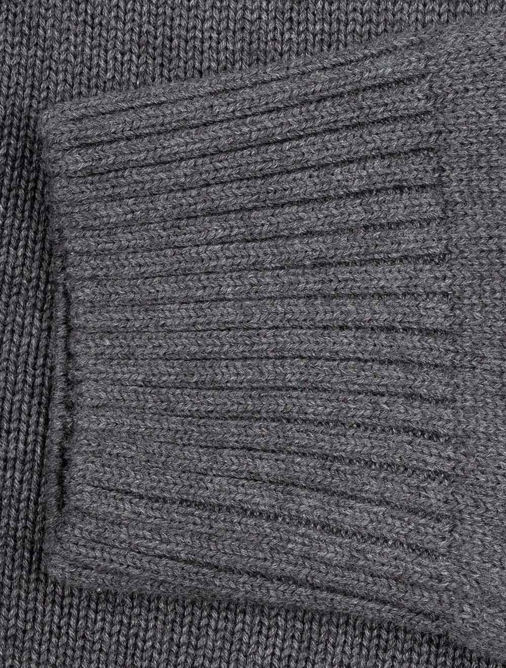 Lässiger Baumwoll Half Zip Anthrazit Melange