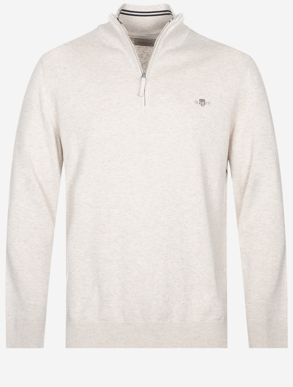 Gant Classic Cotton Half Zip Light Beige Melange MI