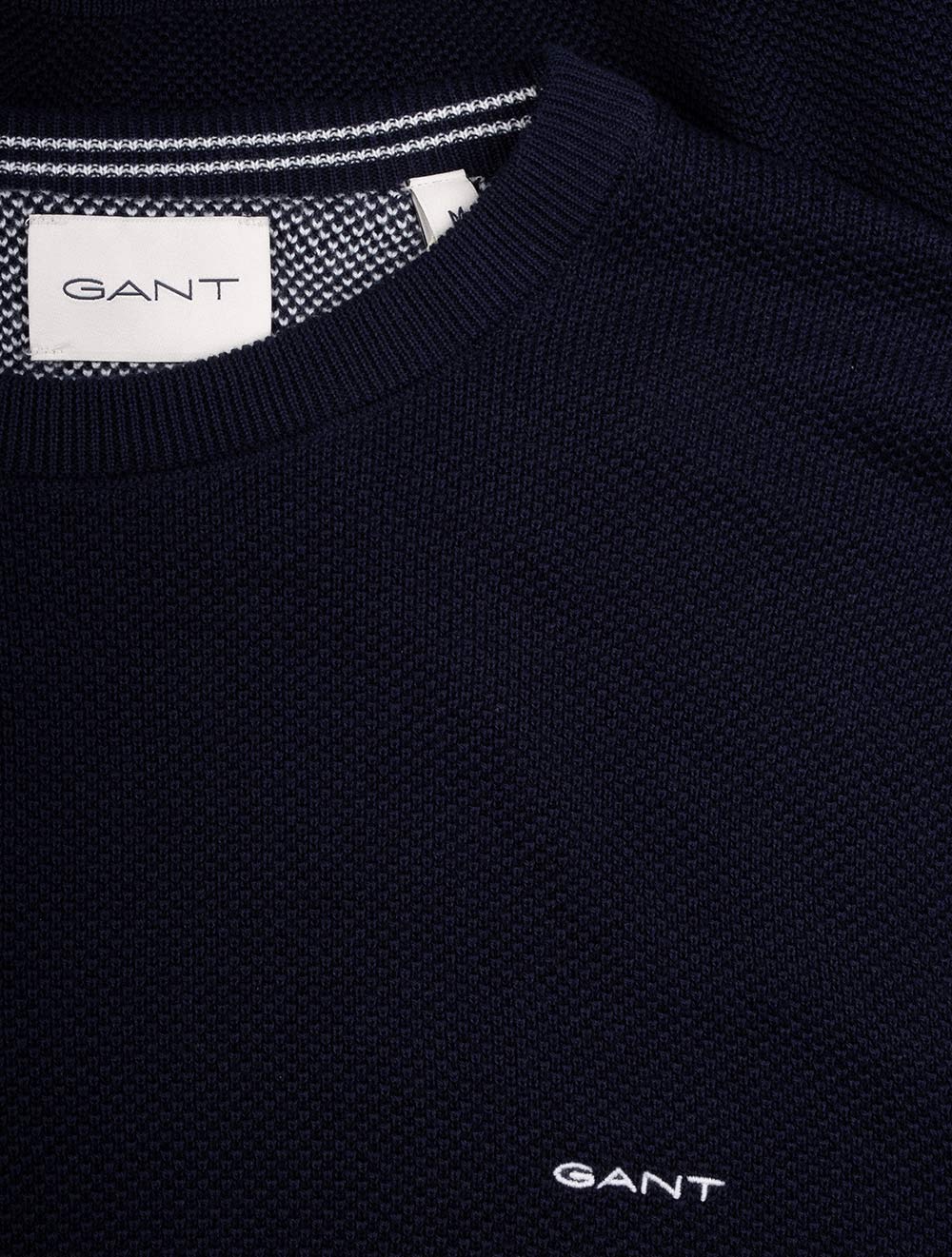 Cotton pique Crew Neck Evening Blue