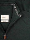 Gant Extra Fine Merino Wool Half Zip Tartan Green MI