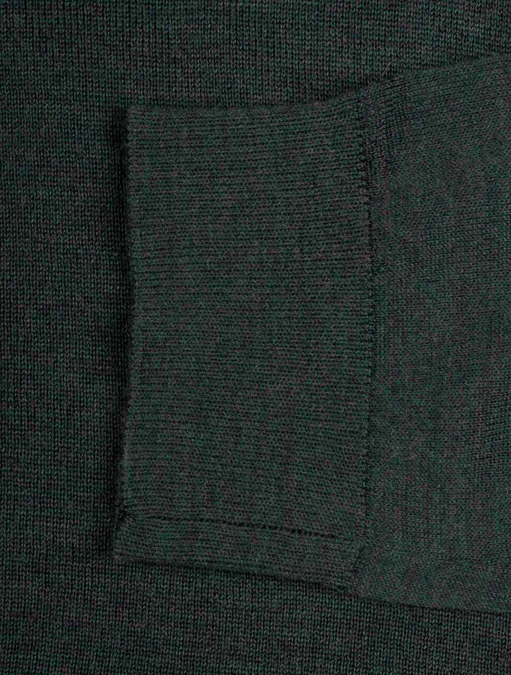 Gant Extra Fine Merino Wool Half Zip Tartan Green AI2