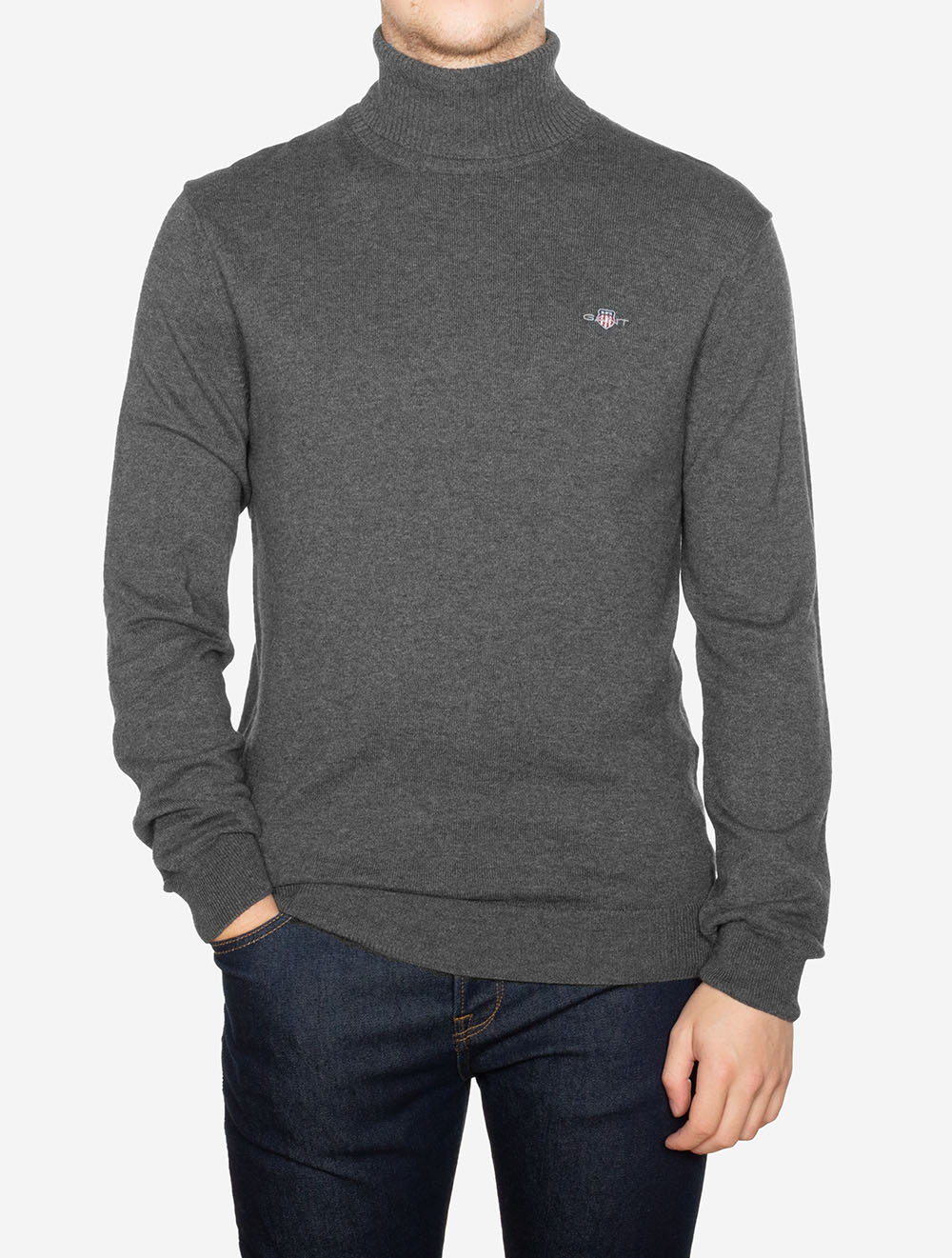 Gant Cotton Wool Rollneck Dark Grey Melange AI1