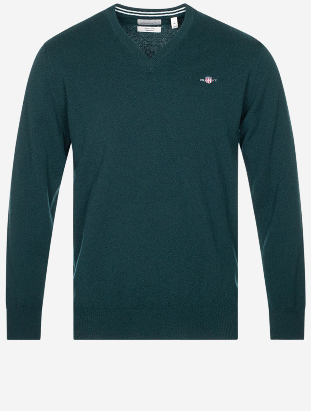 Superfine Lambswool V Neck Tartan Green