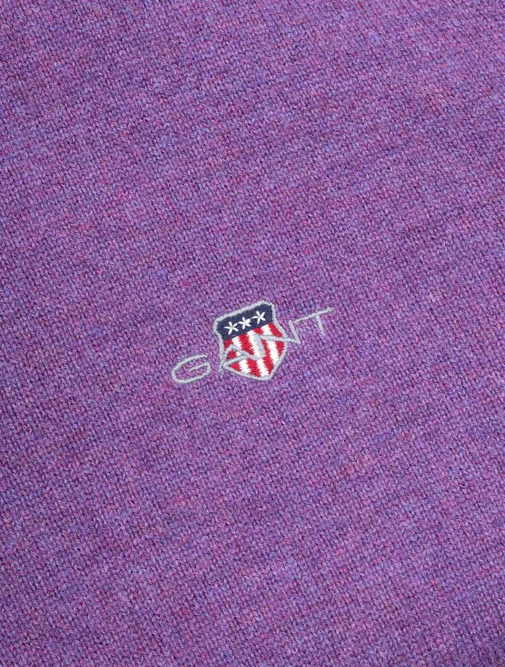 Gant Superfine Lambswool Half Zip Lilac AI4